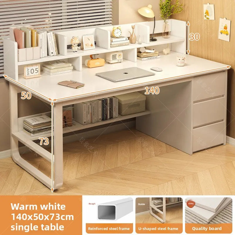 Firm Desk Simple Bookshelf Integrated Learning Desk