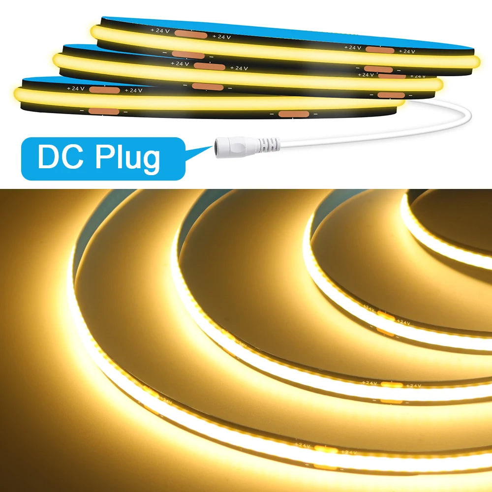 12V 24V Black PCB COB LED Strip Light