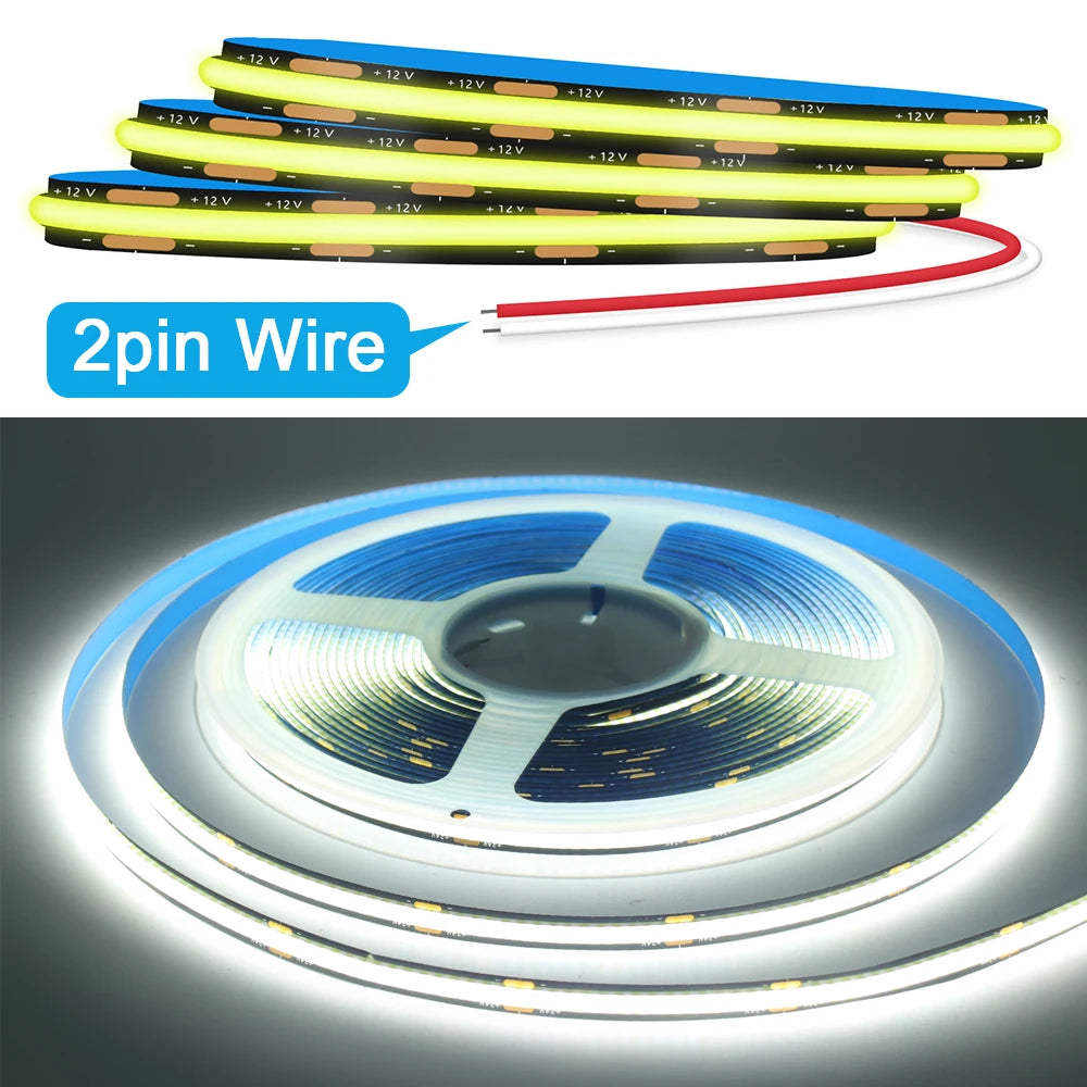 12V 24V Black PCB COB LED Strip Light