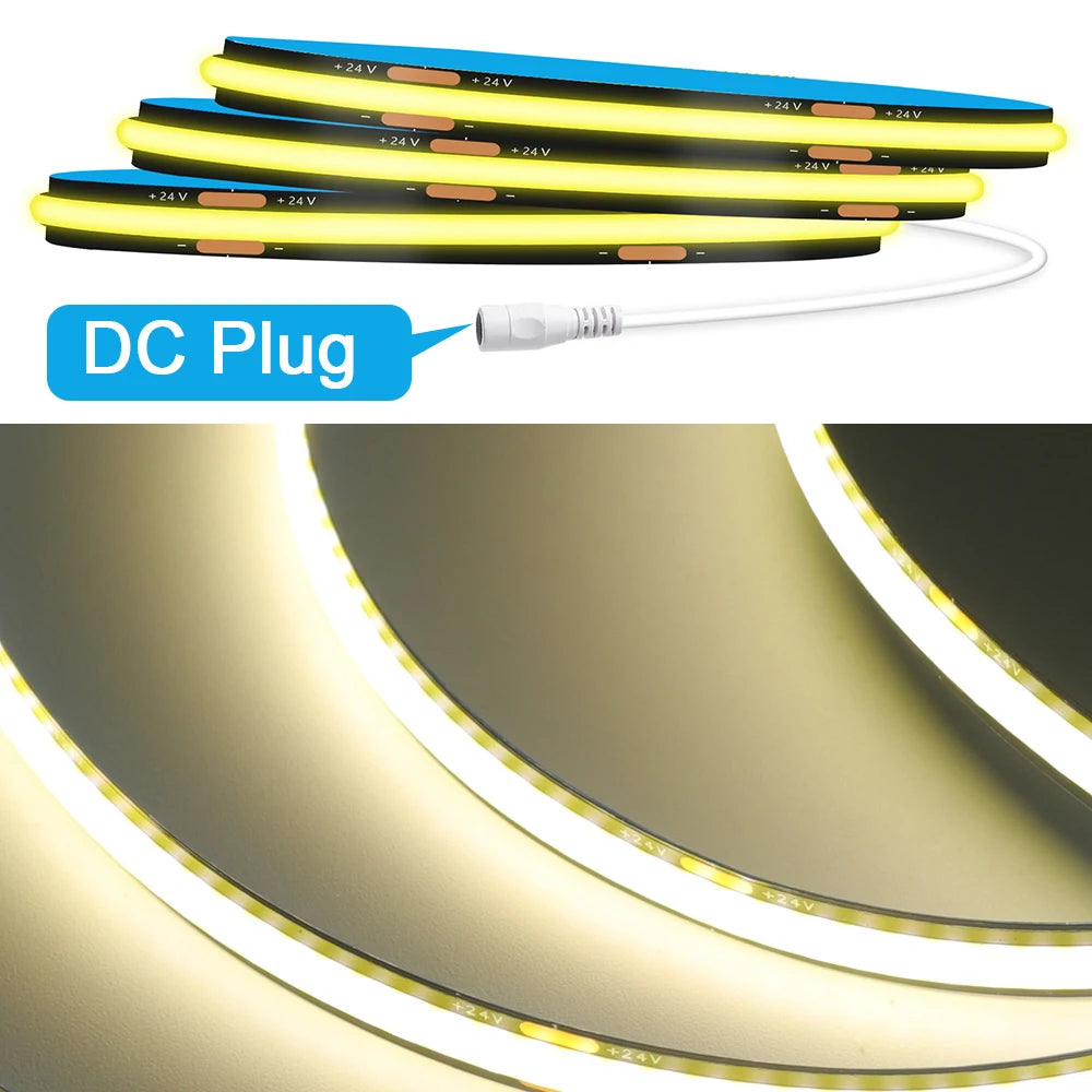 12V 24V Black PCB COB LED Strip Light