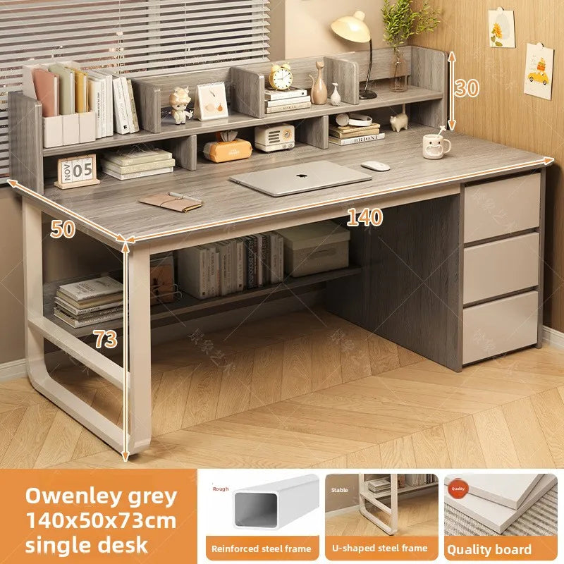 Firm Desk Simple Bookshelf Integrated Learning Desk