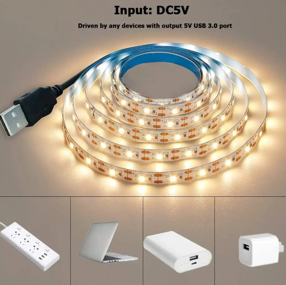 DC 5V USB LED Strips 2835 White Warm White LED Strip