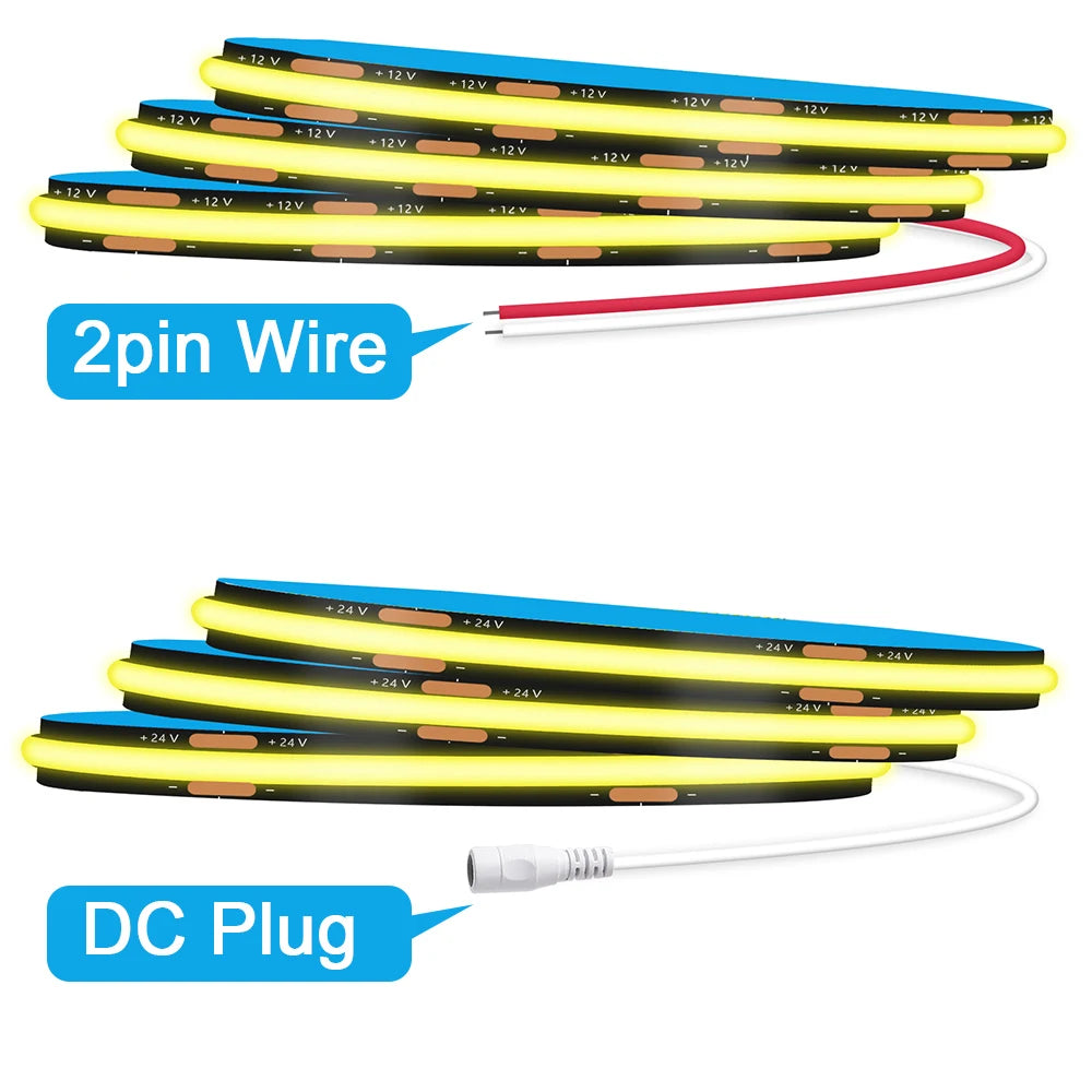 12V 24V Black PCB COB LED Strip Light