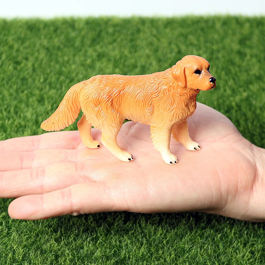 Realistic Dog Animal Figurine Set Retriever Shepherd Saint