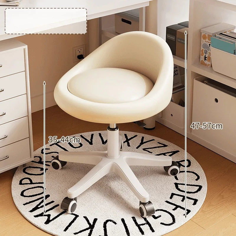 Bedroom backrest upholstery vanity stool cream