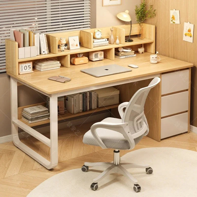 Firm Desk Simple Bookshelf Integrated Learning Desk