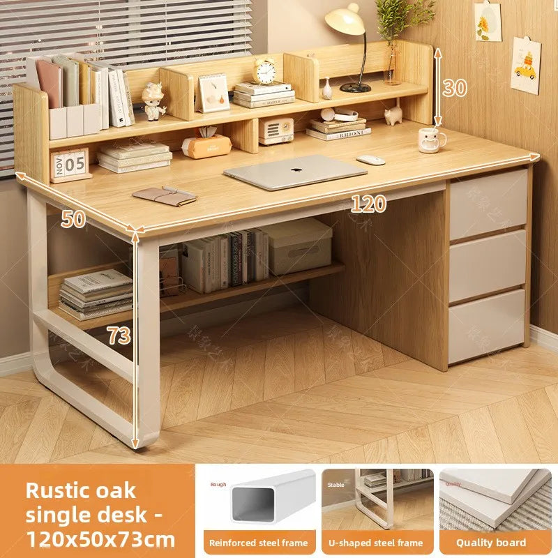Firm Desk Simple Bookshelf Integrated Learning Desk
