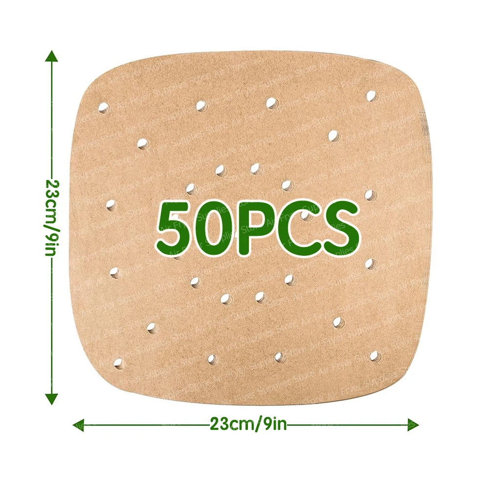 Air Fryer Disposable Paper Liners Non-Stick Perforated Parchment
