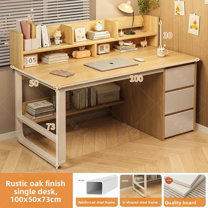 Firm Desk Simple Bookshelf Integrated Learning Desk
