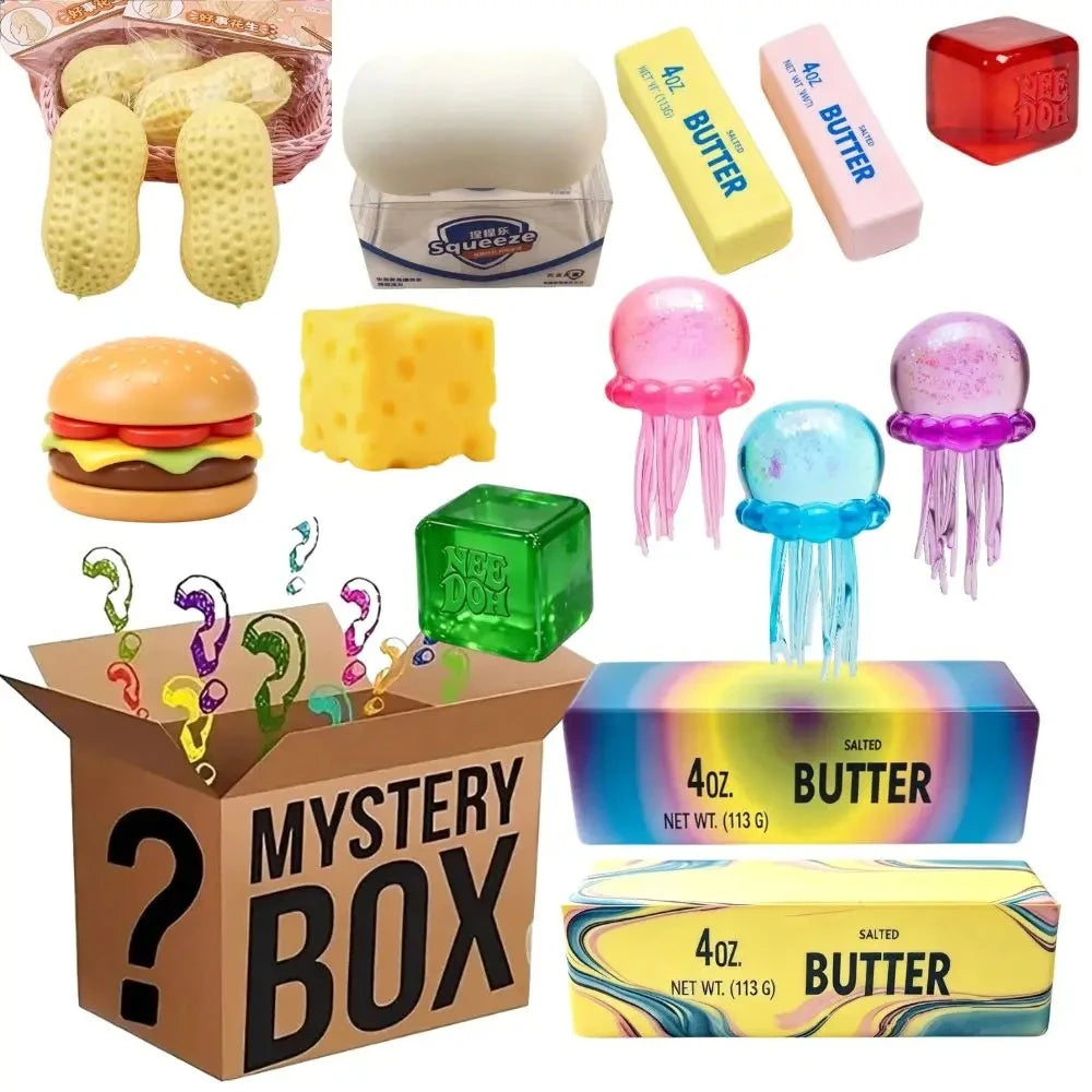 100+ Mystery Fidget Toy Blind Box ,Simulated Food,Antistress