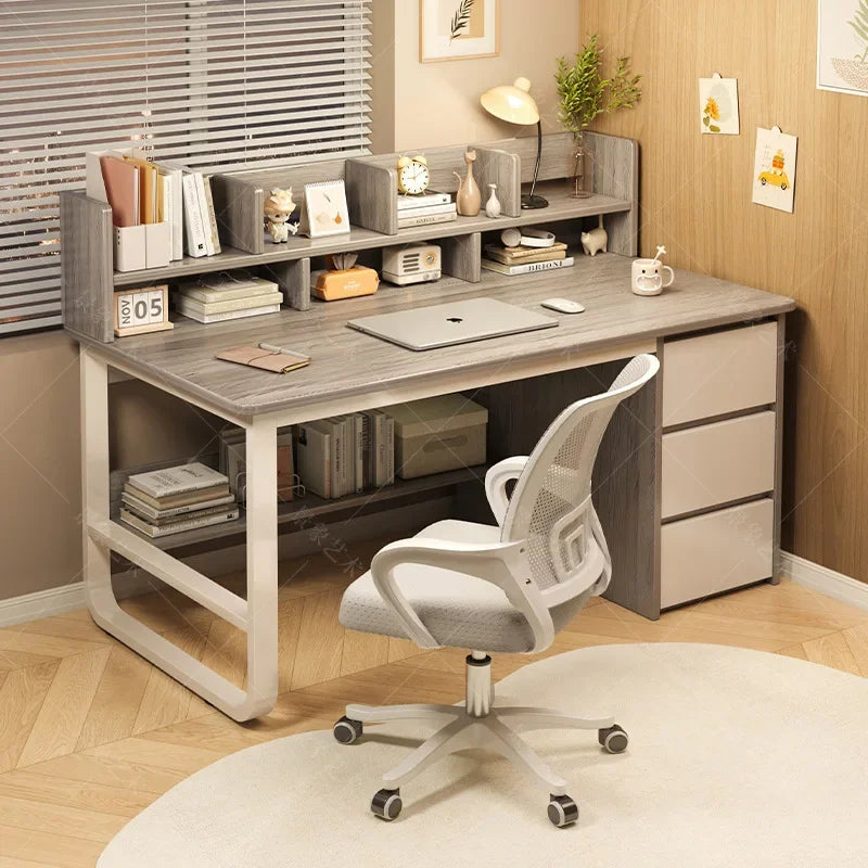 Firm Desk Simple Bookshelf Integrated Learning Desk