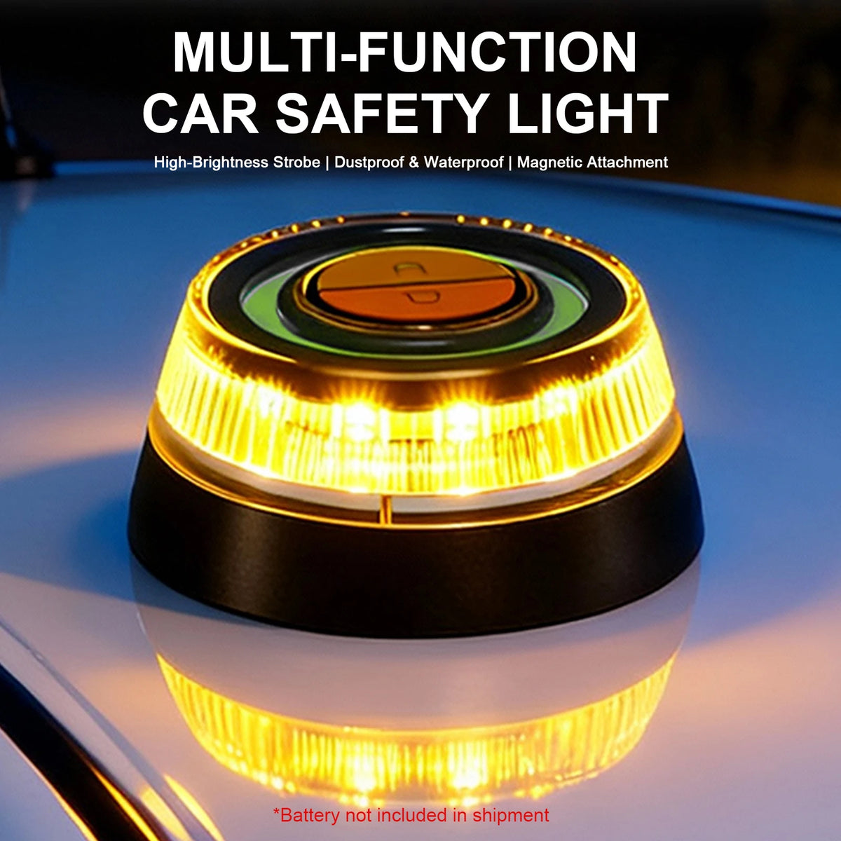 Car Emergency Beacon Light with 2 Light Modes Battery