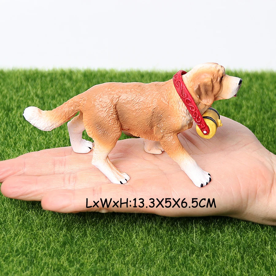 Realistic Dog Animal Figurine Set Retriever Shepherd Saint