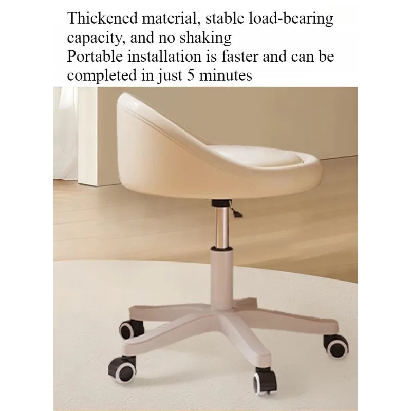 Bedroom backrest upholstery vanity stool cream