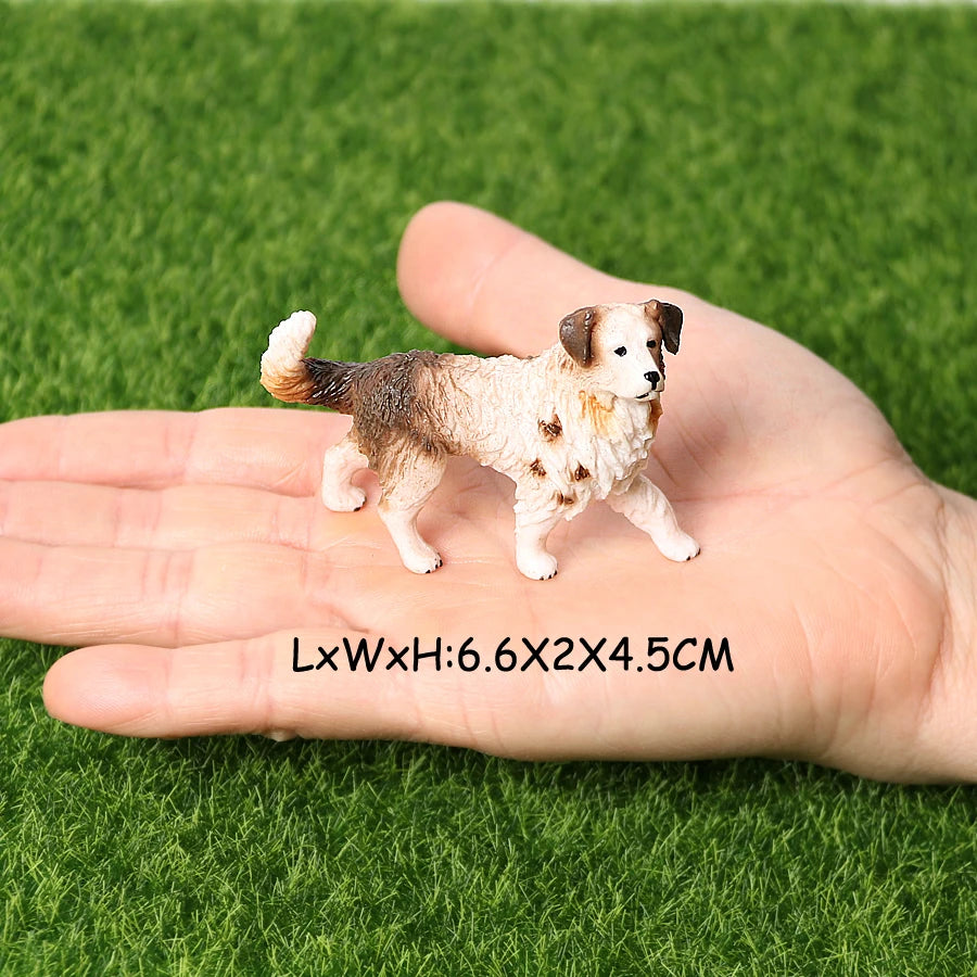 Realistic Dog Animal Figurine Set Retriever Shepherd Saint