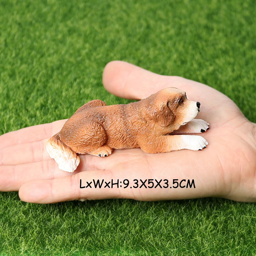 Realistic Dog Animal Figurine Set Retriever Shepherd Saint