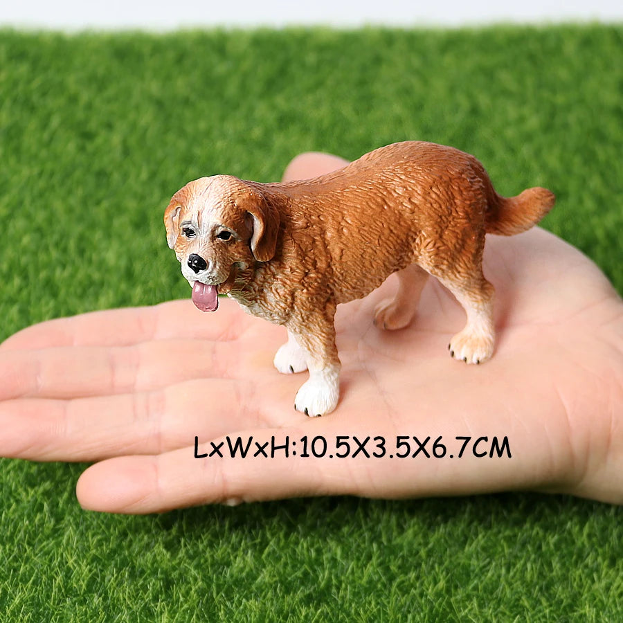 Realistic Dog Animal Figurine Set Retriever Shepherd Saint