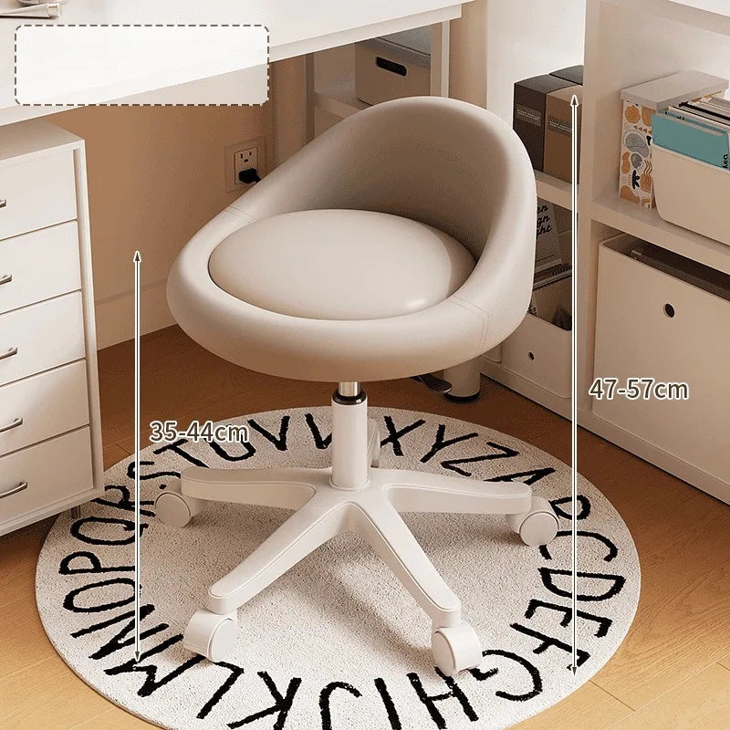 Bedroom backrest upholstery vanity stool cream