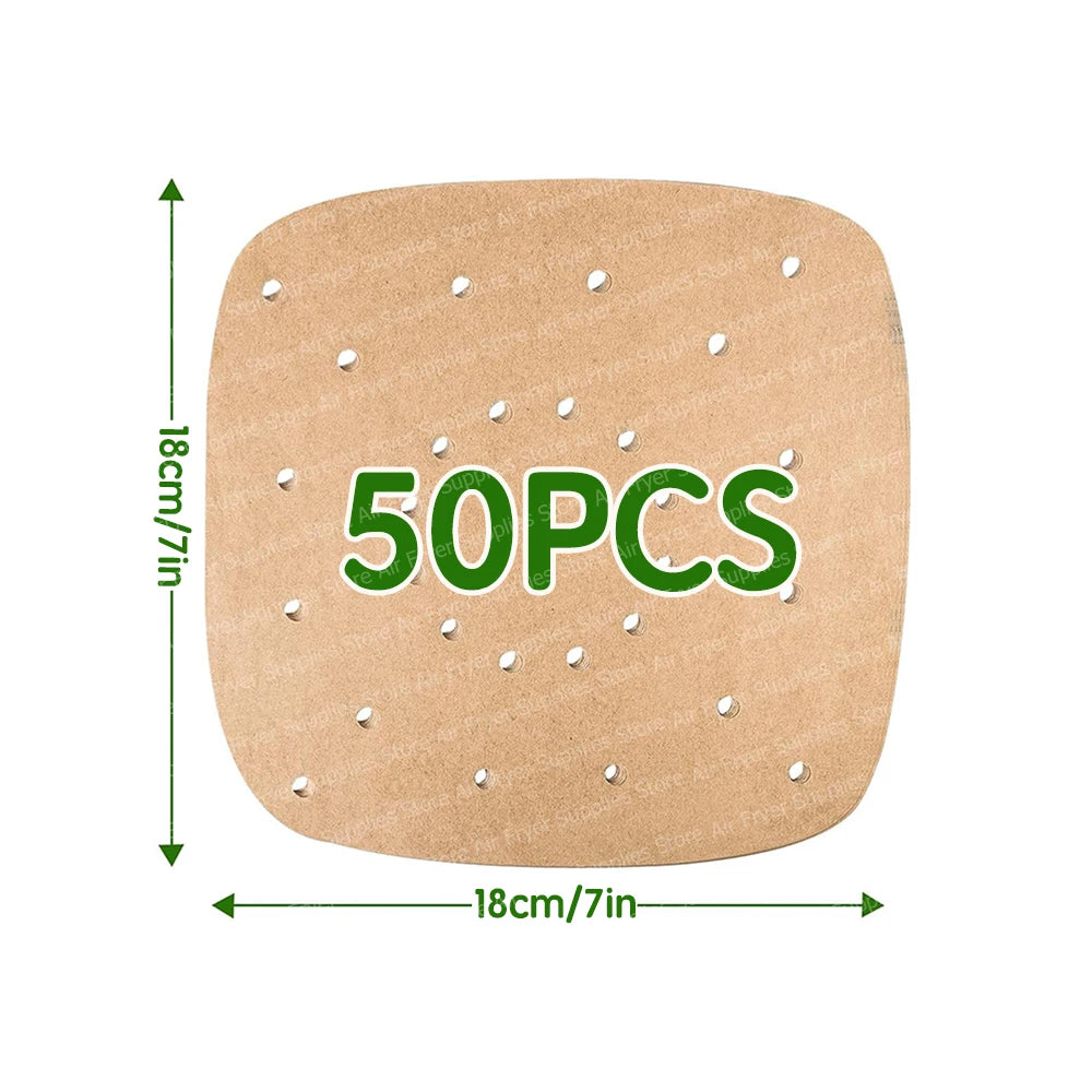 Air Fryer Disposable Paper Liners Non-Stick Perforated Parchment
