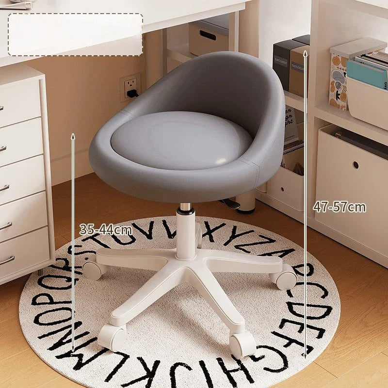 Bedroom backrest upholstery vanity stool cream