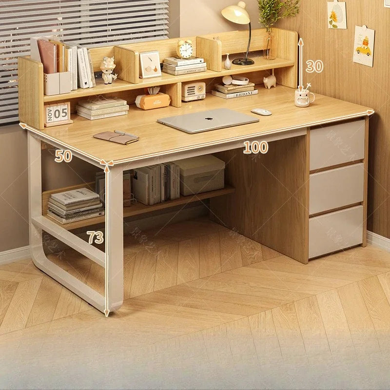 Firm Desk Simple Bookshelf Integrated Learning Desk