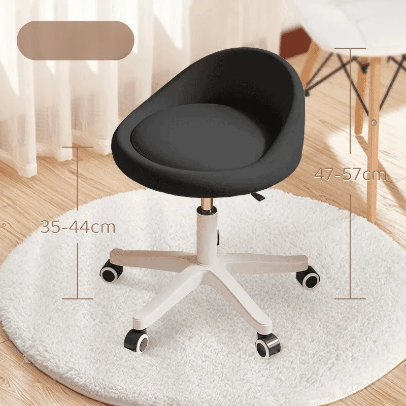 Bedroom backrest upholstery vanity stool cream