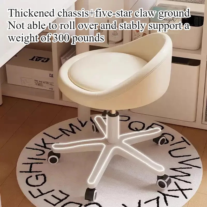 Bedroom backrest upholstery vanity stool cream