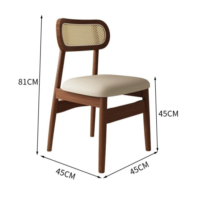 Simple and modern solid wood dining chair, leather or cloth seat