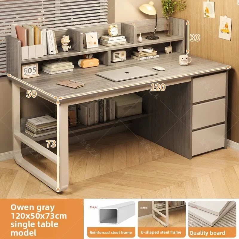 Firm Desk Simple Bookshelf Integrated Learning Desk
