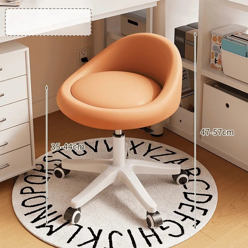 Bedroom backrest upholstery vanity stool cream
