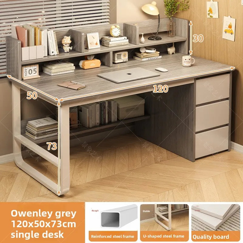 Firm Desk Simple Bookshelf Integrated Learning Desk