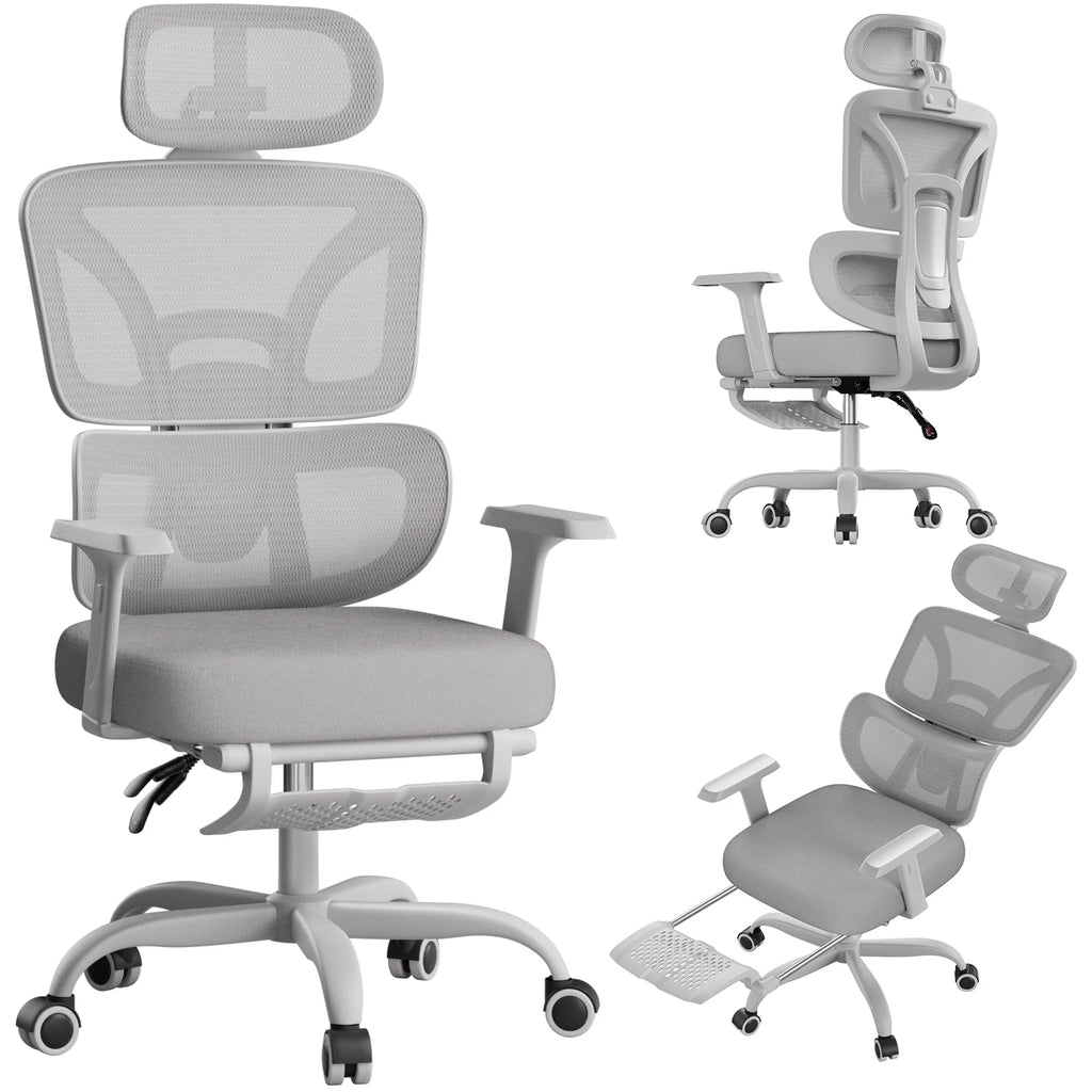 FRODROVIA Mesh Office Chair, Ergonomic Computer Chair with Footrest