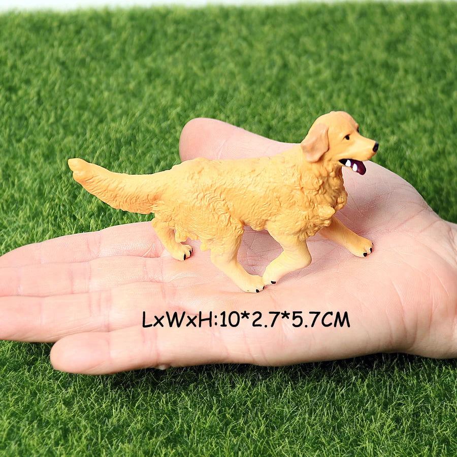 Realistic Dog Animal Figurine Set Retriever Shepherd Saint