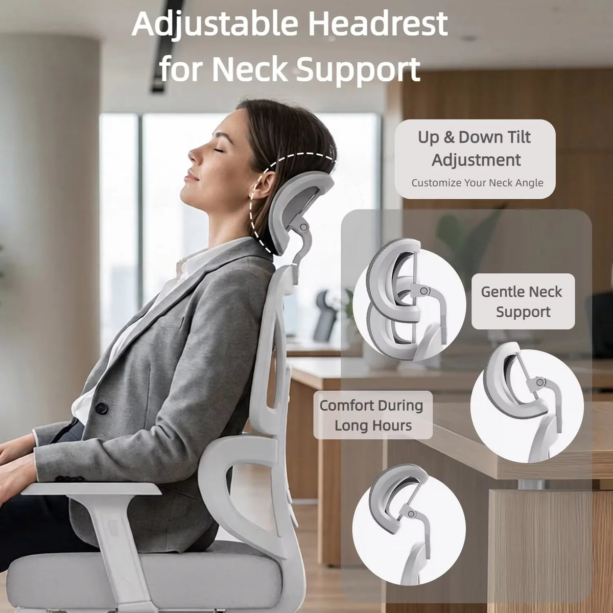 FRODROVIA Mesh Office Chair, Ergonomic Computer Chair with Footrest