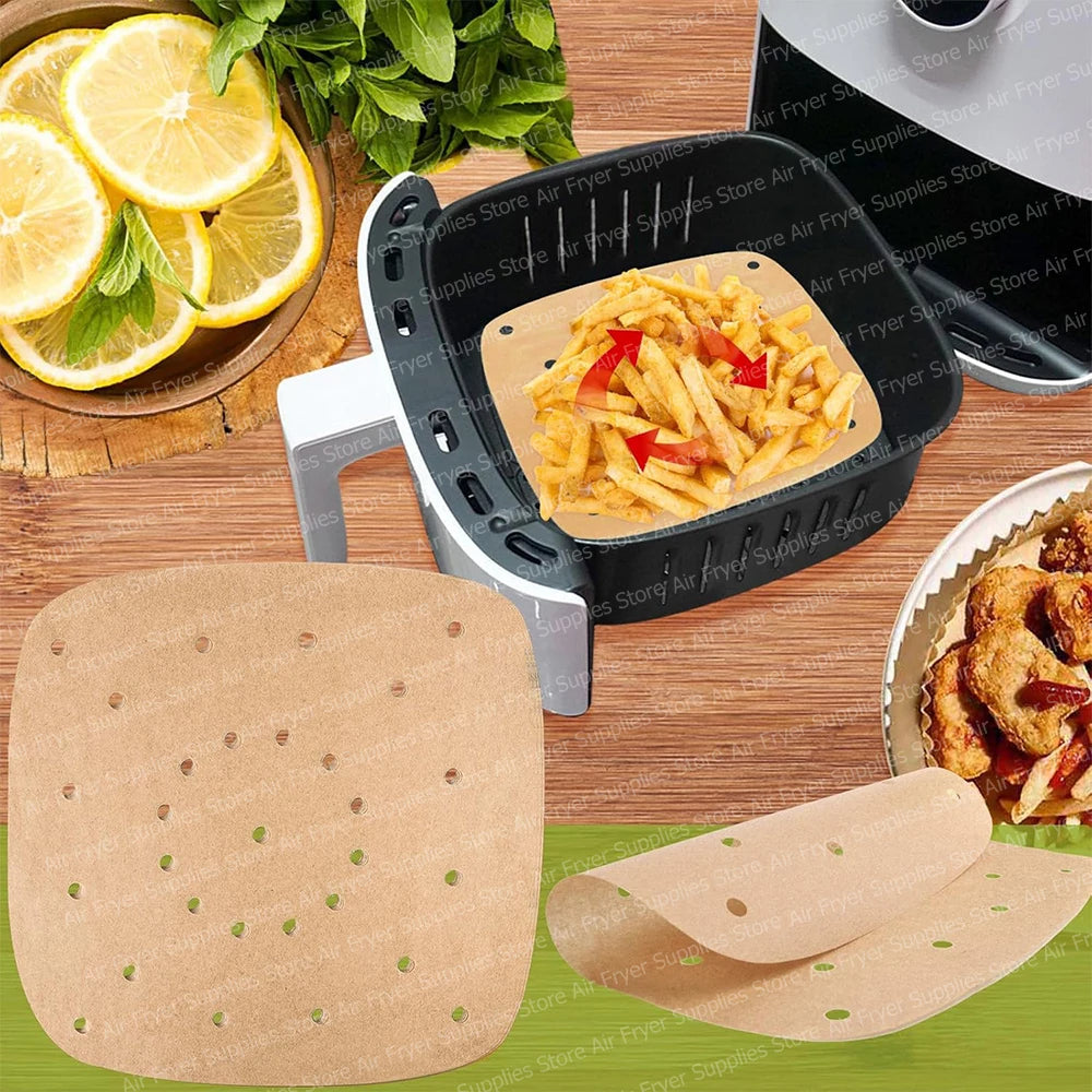 Air Fryer Disposable Paper Liners Non-Stick Perforated Parchment