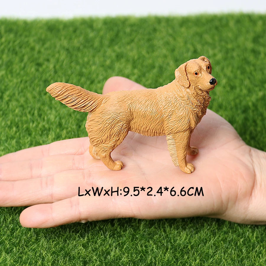 Realistic Dog Animal Figurine Set Retriever Shepherd Saint