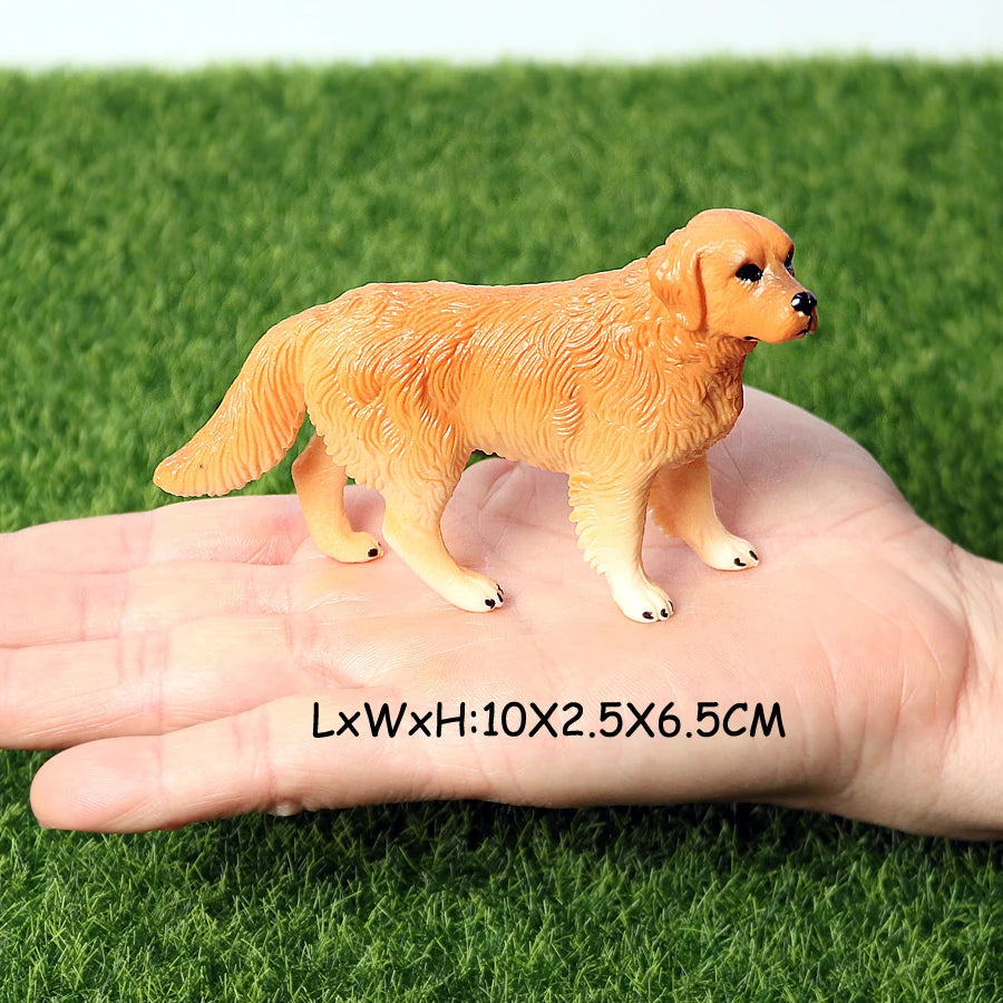 Realistic Dog Animal Figurine Set Retriever Shepherd Saint