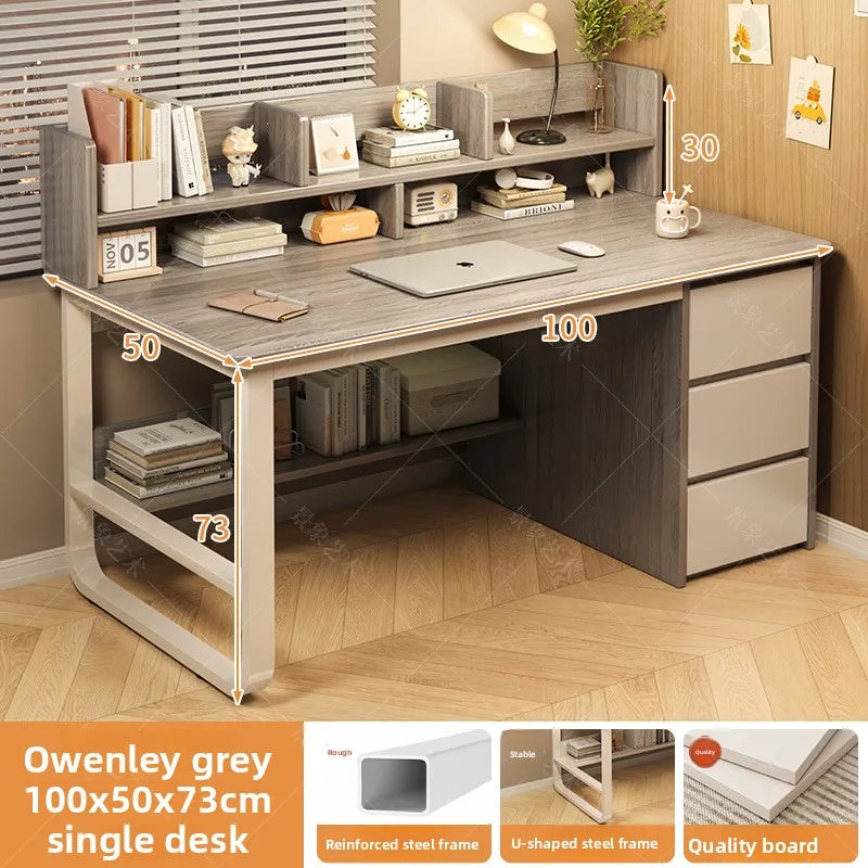 Firm Desk Simple Bookshelf Integrated Learning Desk