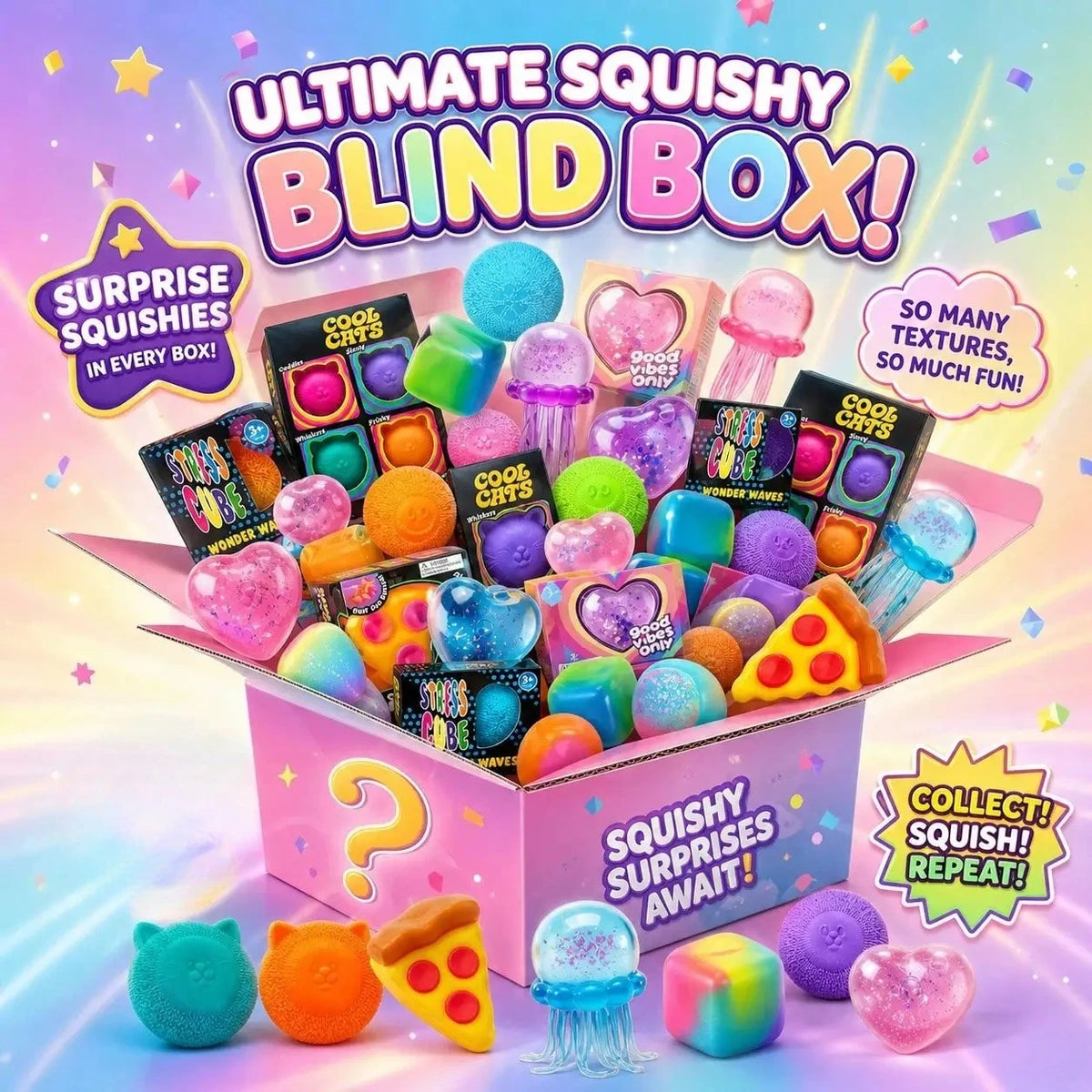 100+ Mystery Fidget Toy Blind Box ,Simulated Food,Antistress