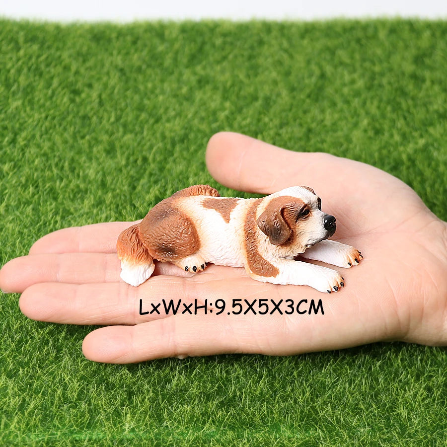 Realistic Dog Animal Figurine Set Retriever Shepherd Saint