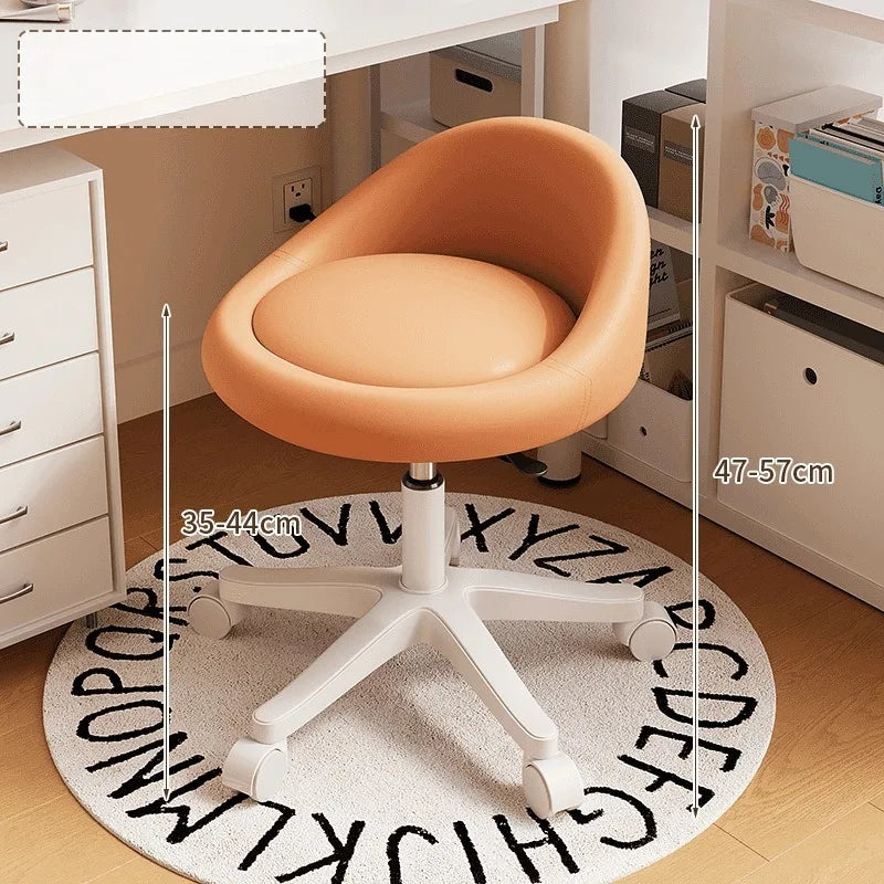 Bedroom backrest upholstery vanity stool cream