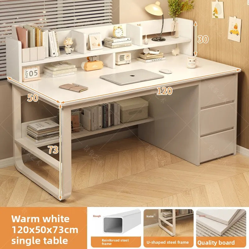 Firm Desk Simple Bookshelf Integrated Learning Desk