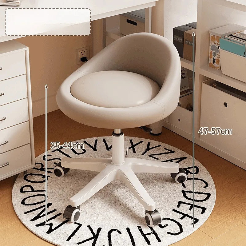 Bedroom backrest upholstery vanity stool cream
