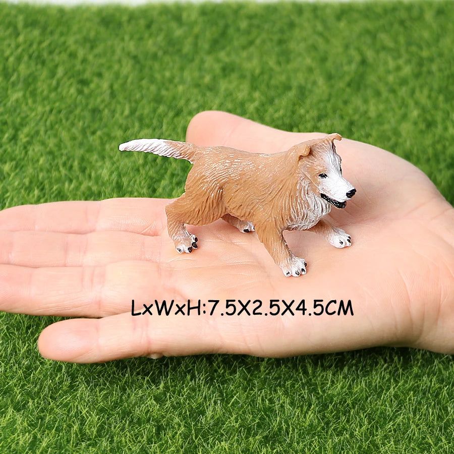 Realistic Dog Animal Figurine Set Retriever Shepherd Saint