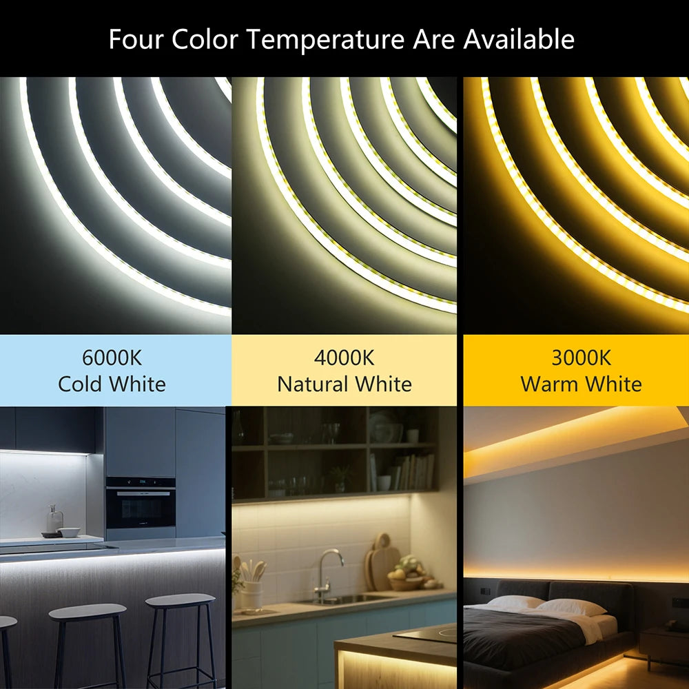 12V 24V Black PCB COB LED Strip Light