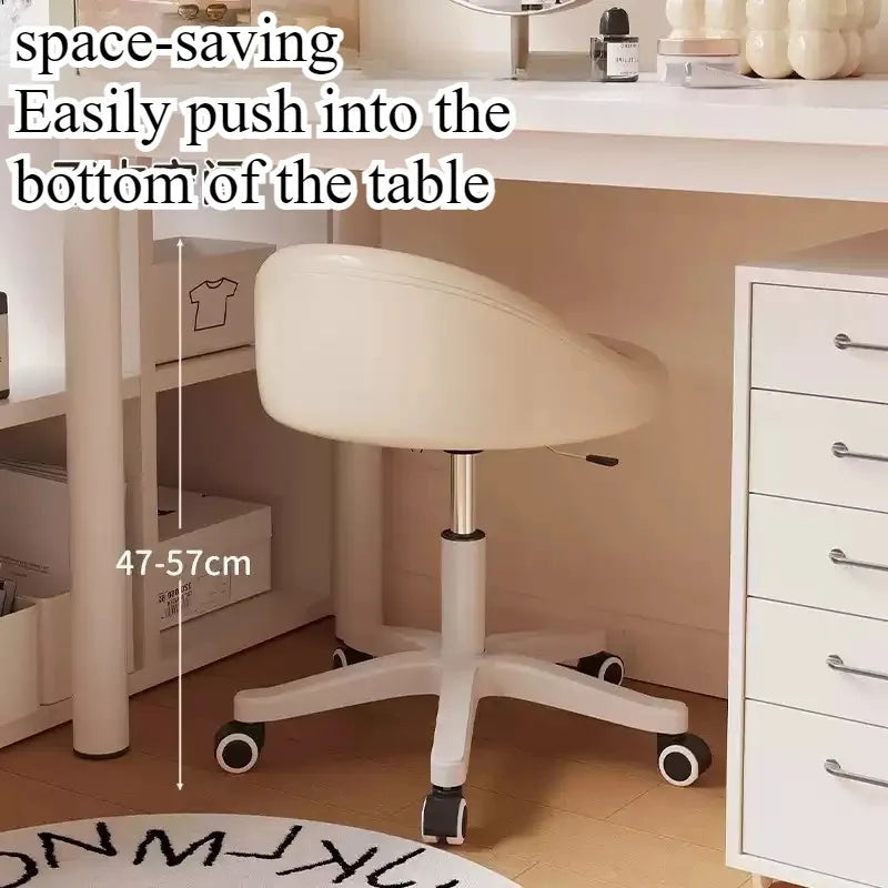 Bedroom backrest upholstery vanity stool cream