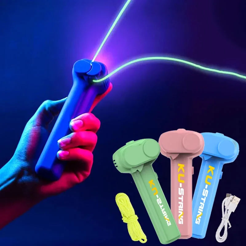 Light Toy String Glow in The Dark String Rope Launcher Luminous