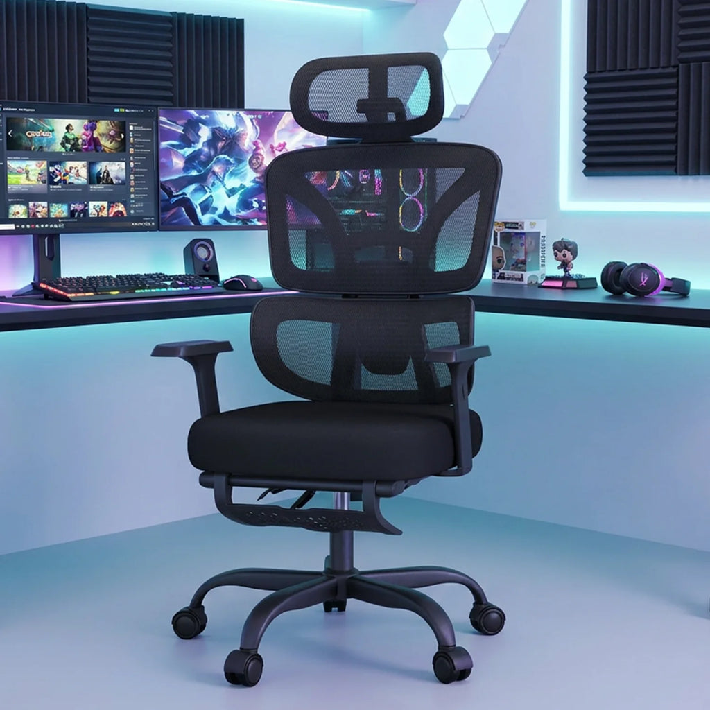 FRODROVIA Mesh Office Chair, Ergonomic Computer Chair with Footrest