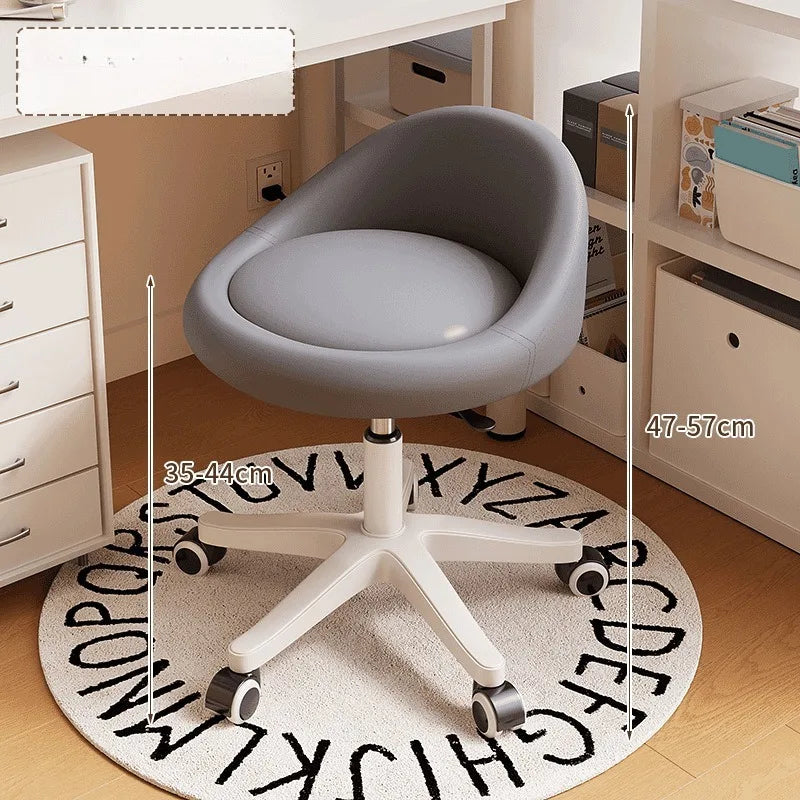 Bedroom backrest upholstery vanity stool cream