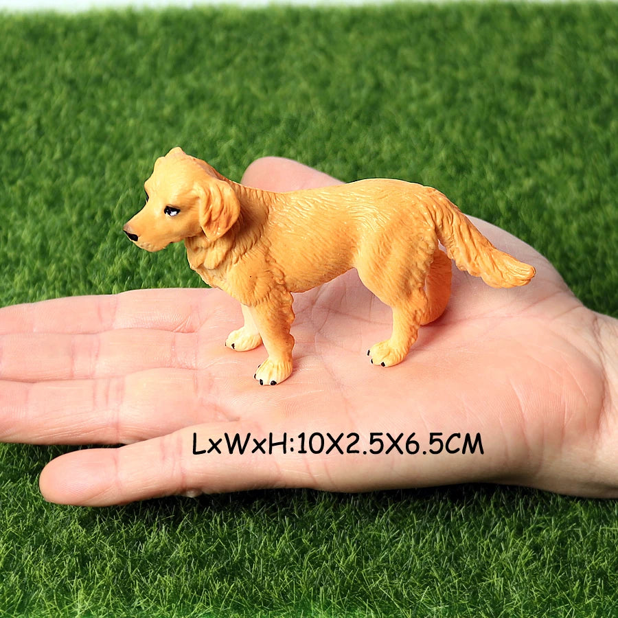 Realistic Dog Animal Figurine Set Retriever Shepherd Saint